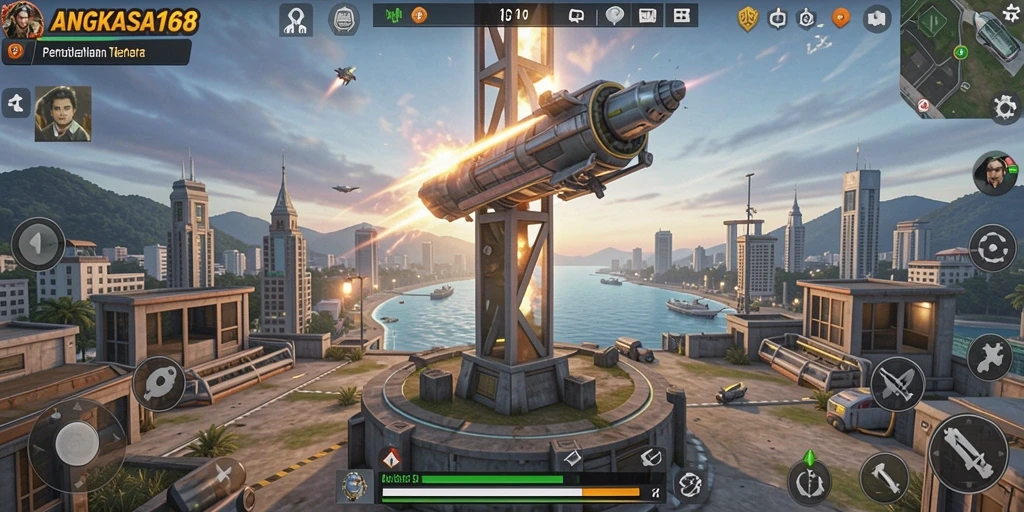 Tangkapan layar gameplay menara pertahanan ANGKASA168 yang mendebarkan.