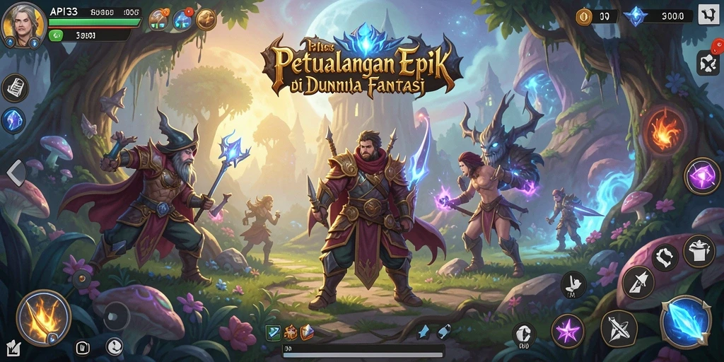 Tampilan gameplay RPG seru dengan karakter dan monster fantastis.