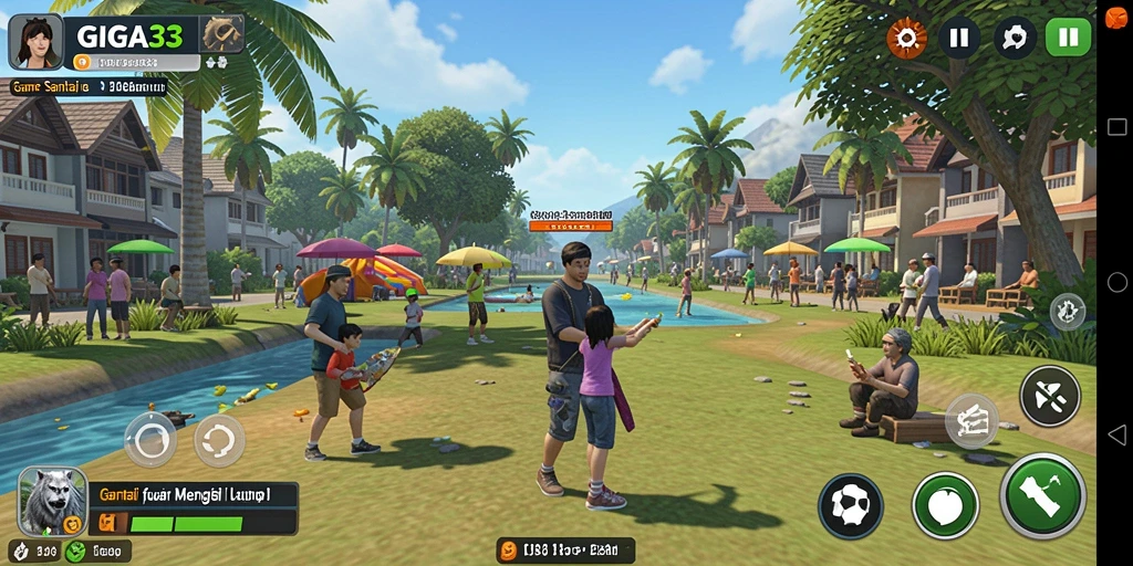 Screenshot gameplay GIGA33 menunjukkan aksi seru dan intuitif dari game Casual.