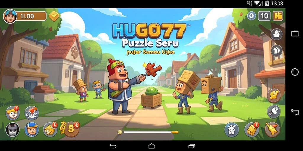 Tampilan gameplay HUGO77 dengan teka-teki yang menarik.