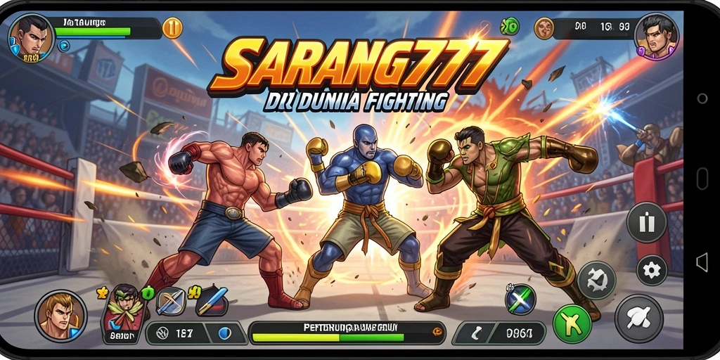 Screenshot dari gameplay sarang777 yang menampilkan pertarungan seru.