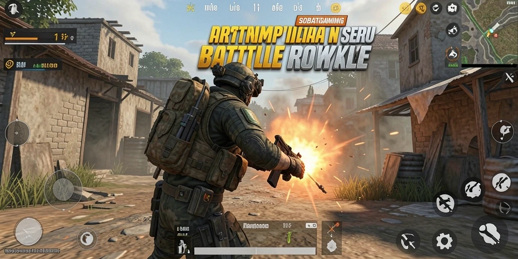 Gameplay mendebarkan dalam SOBATGAMING Battle Royale.