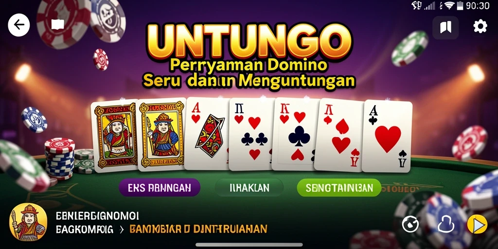 Tangkapan layar UNTUNGGO menunjukkan gameplay domino yang seru dan menarik.